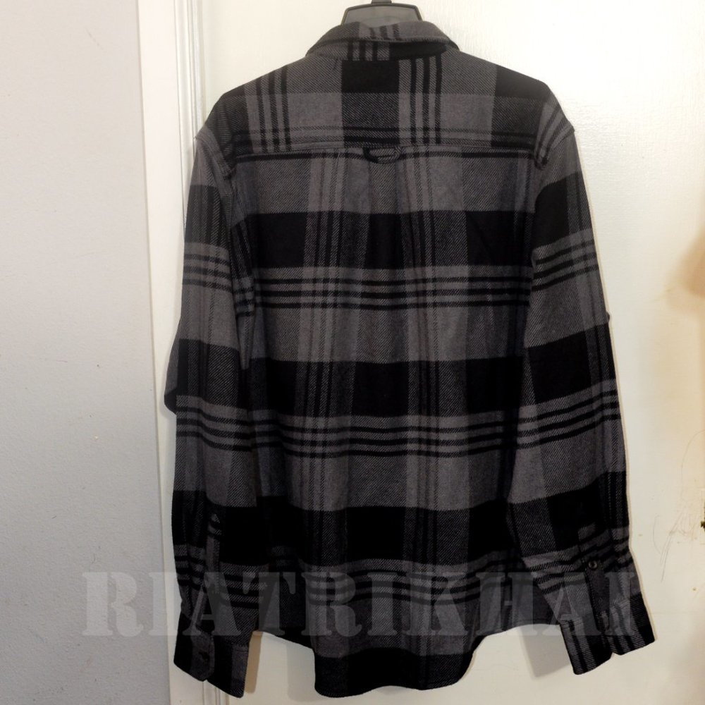 Orvis Black/Gray NWT Men heavy weight flannel shirt - Picture 4 of 4